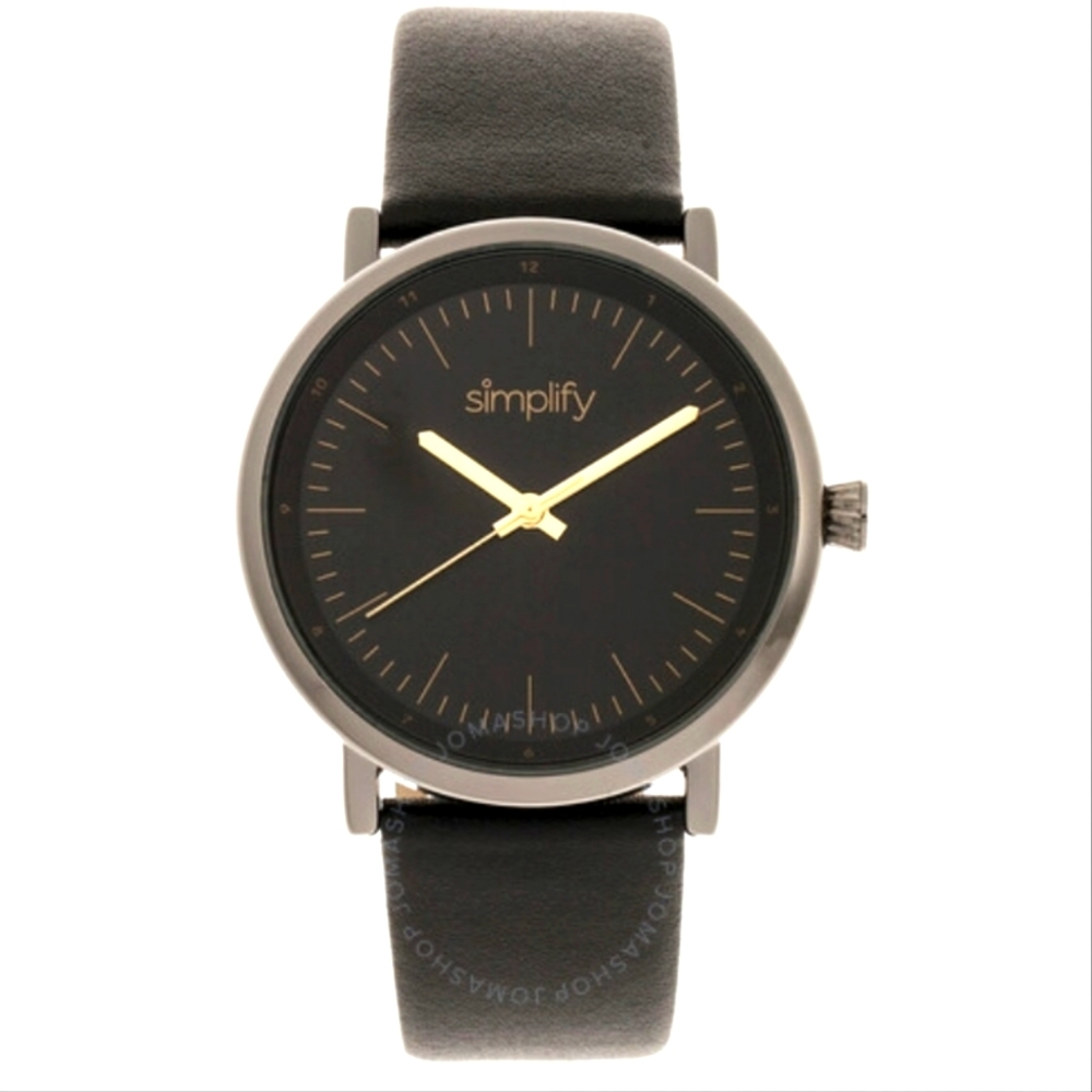 New in box Simplify 6200 Black dial Black leather watch